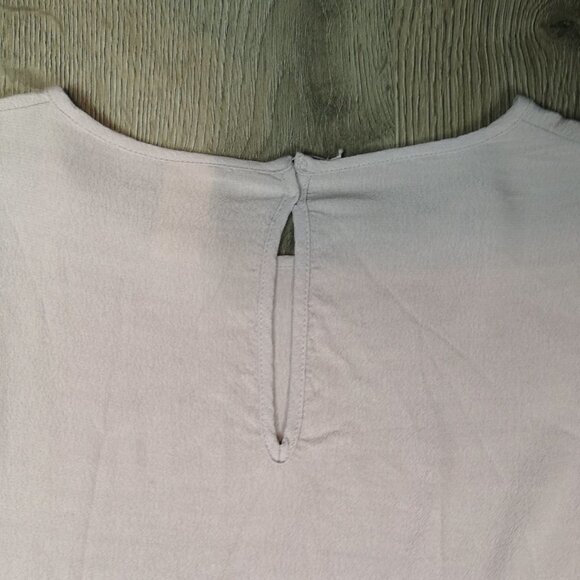 00s Vintage H&M Lilac Pink Satin Trim short sleeve blouse - Picture 6 of 6